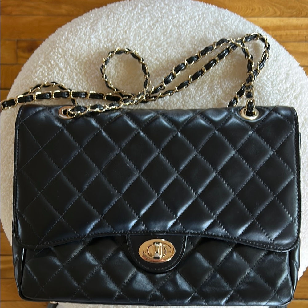 Black Quilted Chain Shoulder Bag